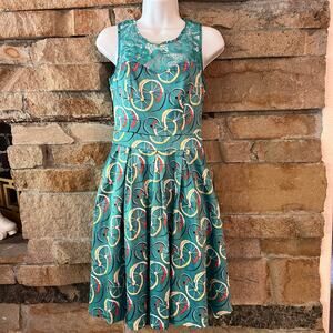 Bettie Page Clothing Tatyana Pinup Girl Bicycle Wheel Novelty Dress Sz S